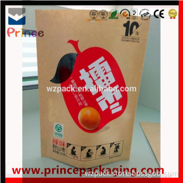 ziplock stand up kraft handle paper bag brown kraft paper